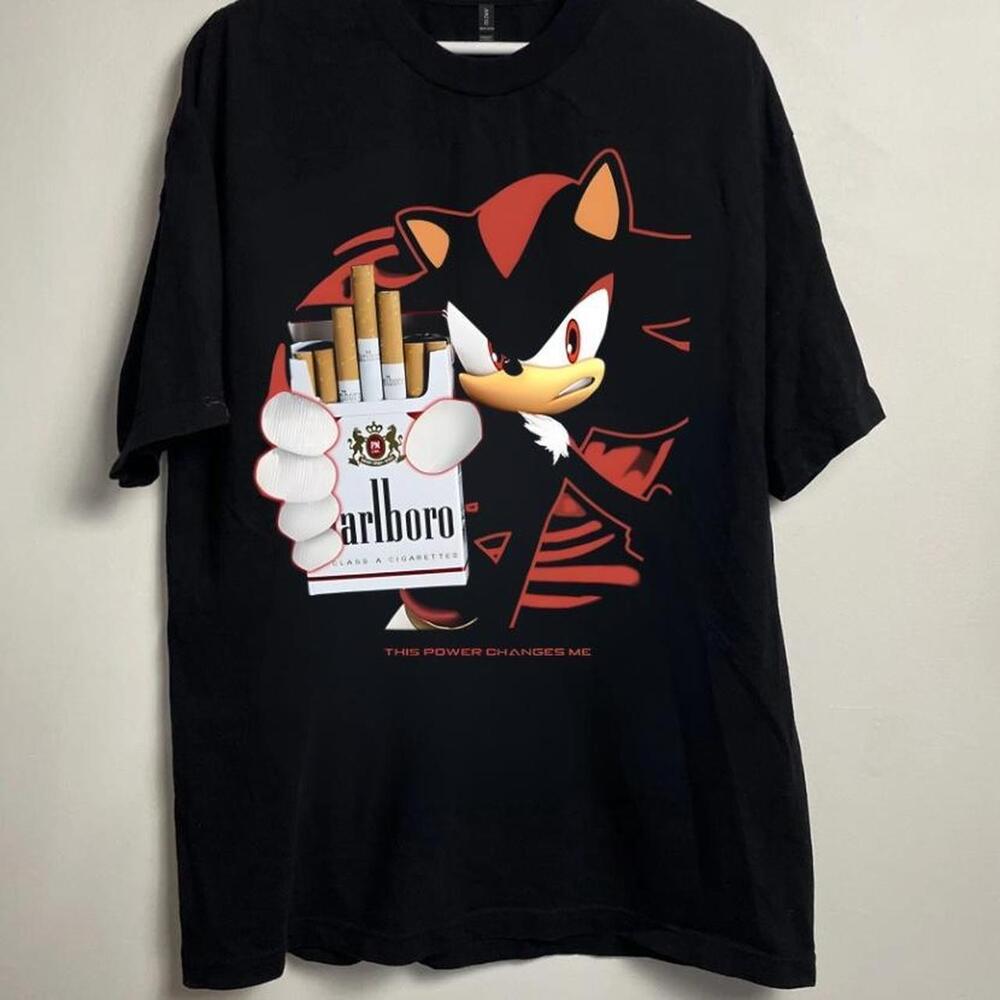 Sonic The Hedgehog Marlboro T Shirt Black And Red Streetwear Tee